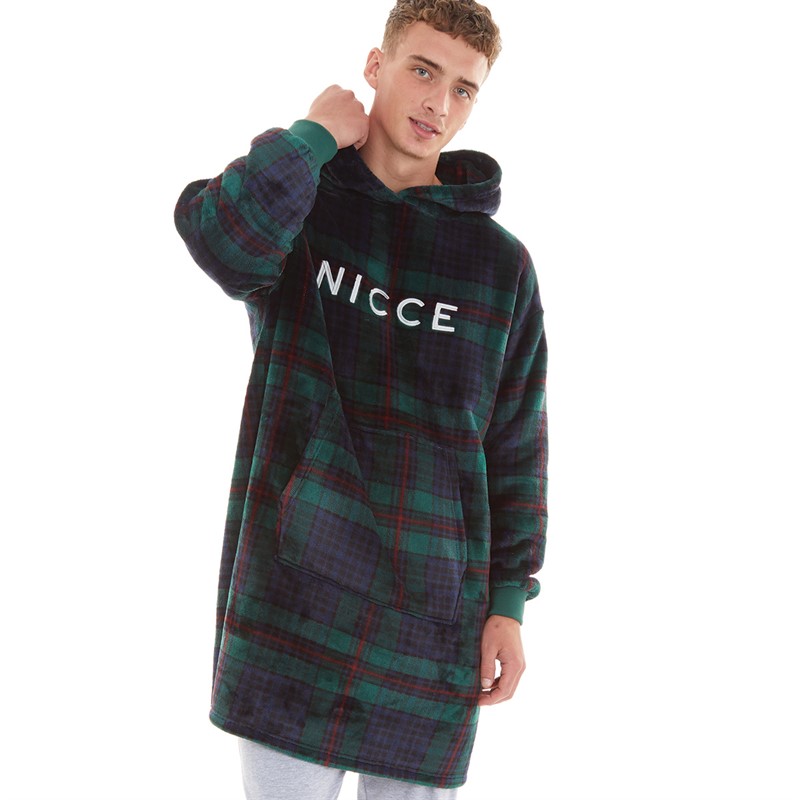 NICCE Mens Migel Snuggle Fleece Green Check