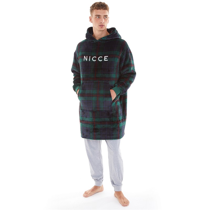 NICCE Mens Migel Snuggle Fleece Green Check