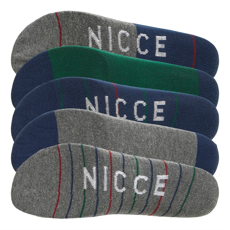 NICCE Mens Angus Five Pack Dress Socks Charcoal Marl/Dark Green/Navy/Charcoal Marl/Mixed