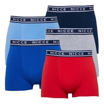 NICCE Mens Armand Five Pack Boxers Royal/Red/Grey Marl/Blue/Navy