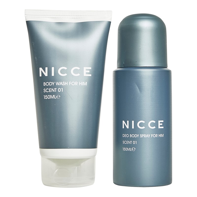 NICCE Mens Body Spray 150ml And Body Wash 150ml Gift Set Multi