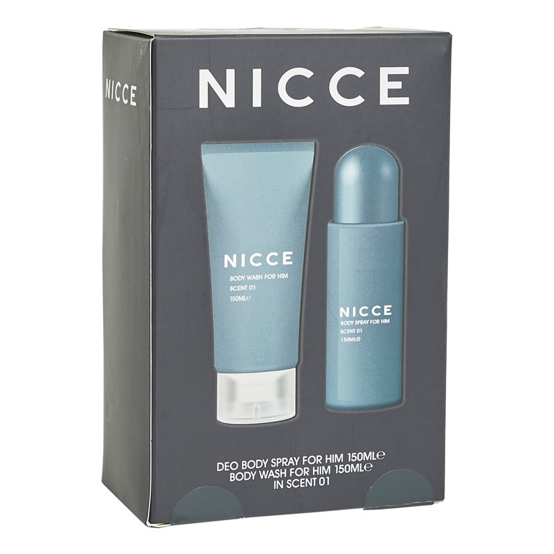 NICCE Mens Body Spray 150ml And Body Wash 150ml Gift Set Multi