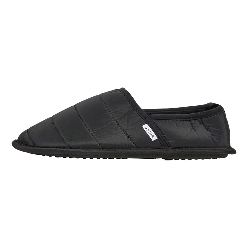 NICCE Mens Daniel Padded Slippers Black