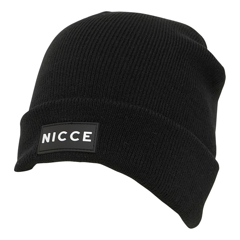 NICCE Mens Sterndale Badge Logo Beanie Black