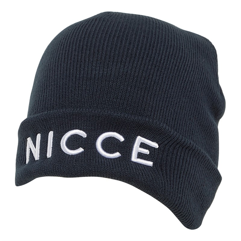 NICCE Mens Buxton Embroidered Logo Beanie Navy