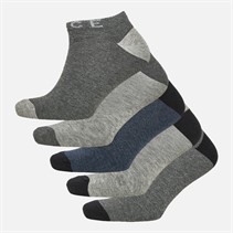 NICCE Mens Purdy Five Pack Trainer Liners Light Grey Marl/Charcoal Marl/Navy Marl/Charcoal Marl/Light Grey Marl