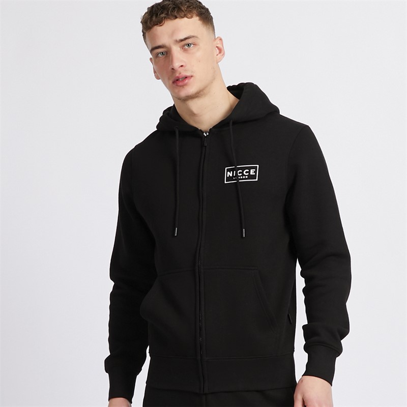 NICCE Mens Hontell Zip Through Hoodie Black