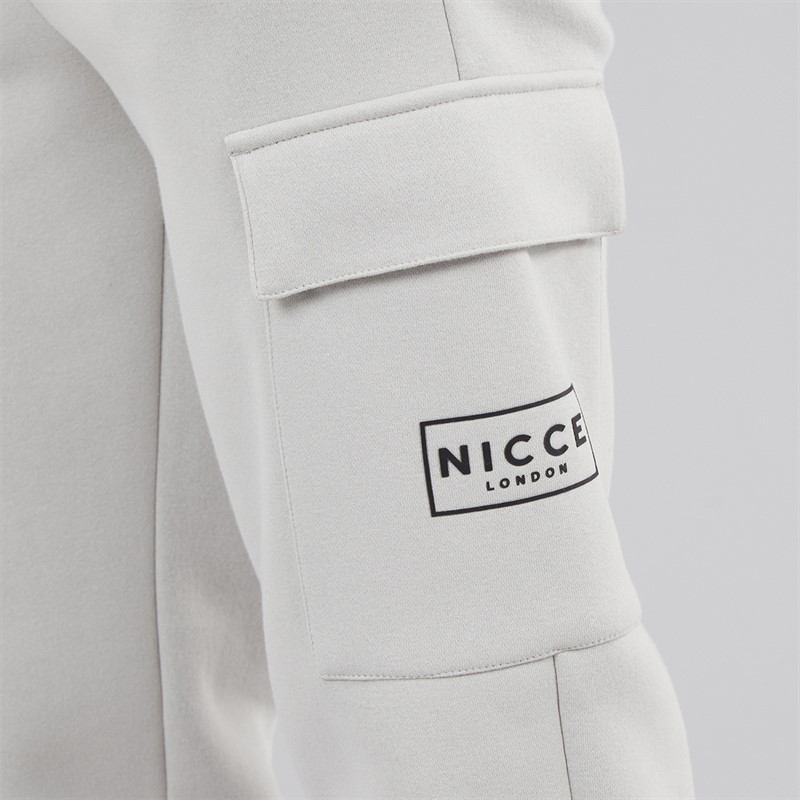 NICCE Mens Calbo Cargo Joggers Chalk Grey