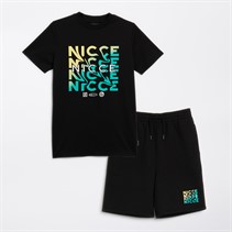 NICCE Boys Trosta T-Shirt And Shorts Co-Ord Black