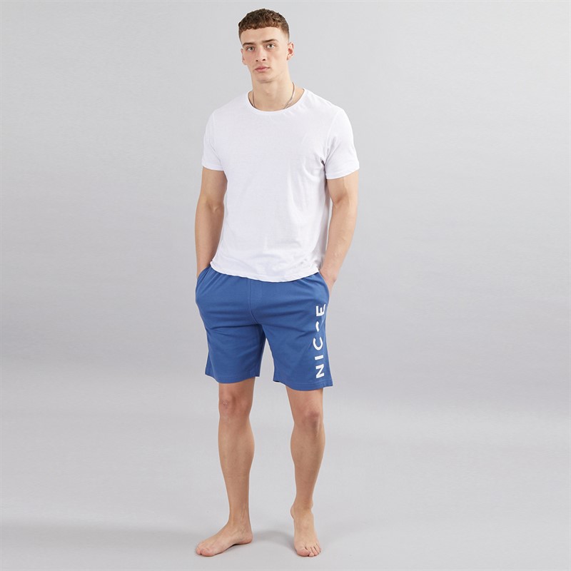 NICCE Mens Danderyd Jersey Lounge Shorts Element Blue