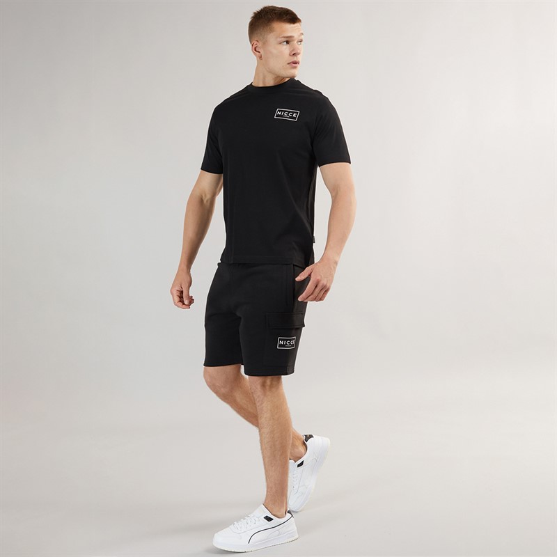 NICCE Mens Tradfri T-Shirt And Shorts Co-Ord Black