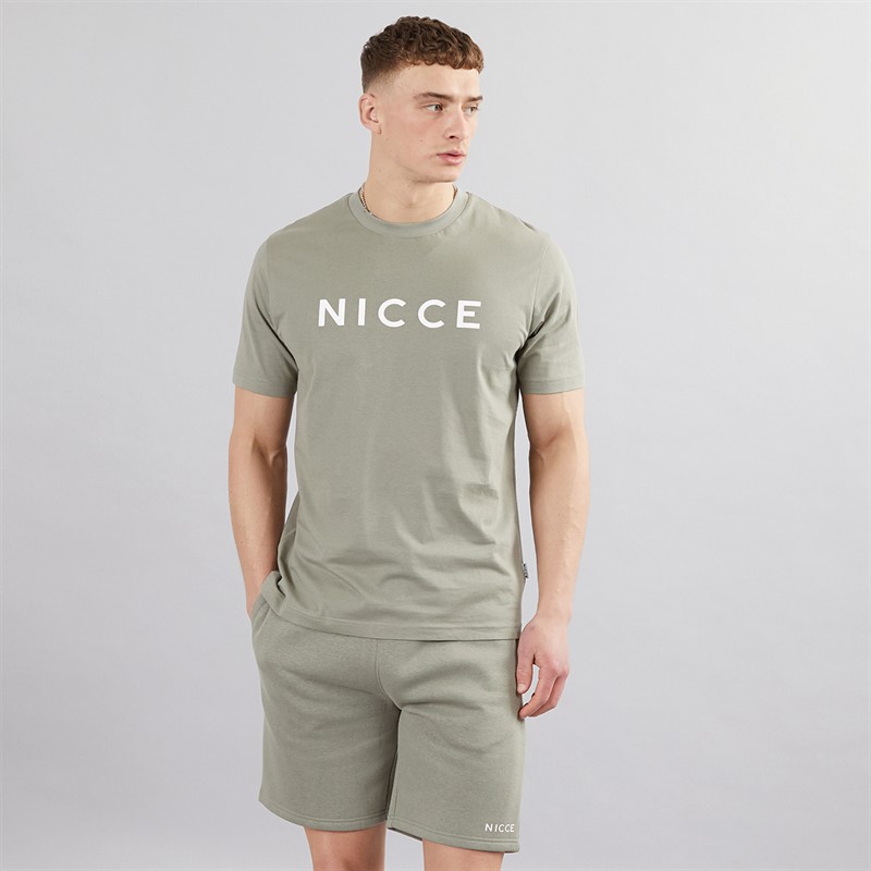 NICCE Mens Vitter T-Shirt And Shorts Co-Ord Sage