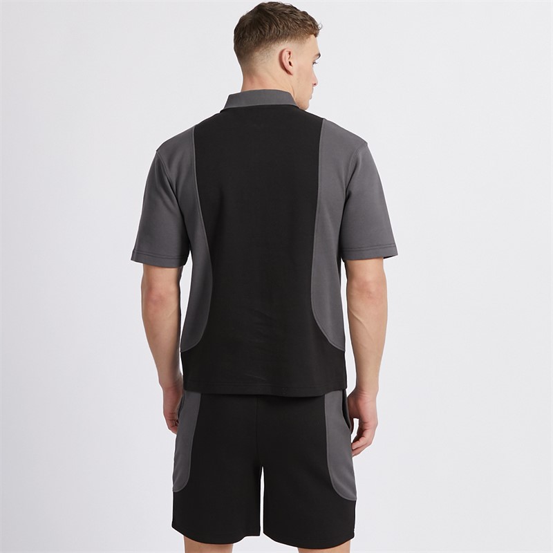 NICCE Mens Polson Zip Polo And Shorts Co-Od Black/Coal
