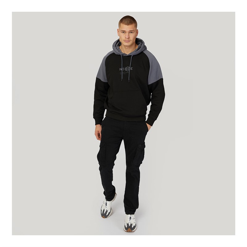 NICCE Mens Sigma Oversized Hoodie Black