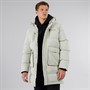 NICCE Mens Vespucci Long Zip Through Hooded Padded Parka Grey Stone