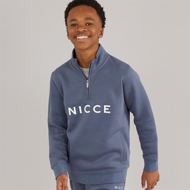 NICCE Boys Naldo B 1/4 Zip Sweatshirt Indigo