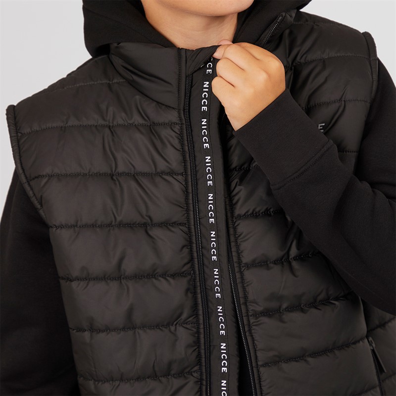 NICCE Boys Dilet Tracksuit And Gilet Three Piece Set Black