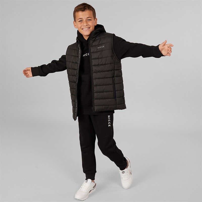 NICCE Boys Dilet Tracksuit And Gilet Three Piece Set Black
