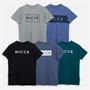 NICCE Boys Dalnet Five Pack T-Shirts Black/Circular Grey/Element Blue/Deep Teal/Indigo