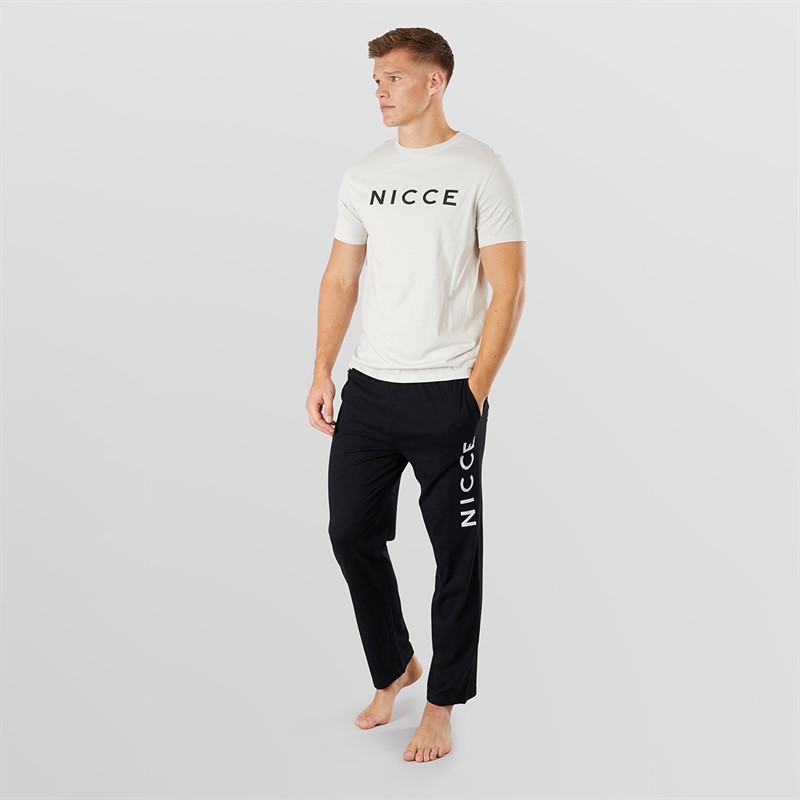 NICCE Mens Aderyn T-Shirt And Lounge Pants Set Black