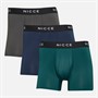 NICCE Mens Duffy Three Pack Microfibre Boxers Deep Teal/Navy/Coal