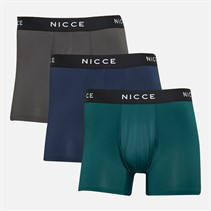 NICCE Mens Duffy Three Pack Microfibre Boxers Deep Teal/Navy/Coal