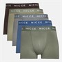 NICCE Mens Tyril Five Pack Boxer Shorts Element Blue/Grey Stone/Coffee/Sage/Circular Grey