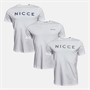 NICCE Mens Walzel Three Pack T-Shirts White/White/White