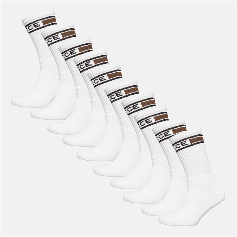NICCE Mens Torlan Ten Pack Crew Socks White