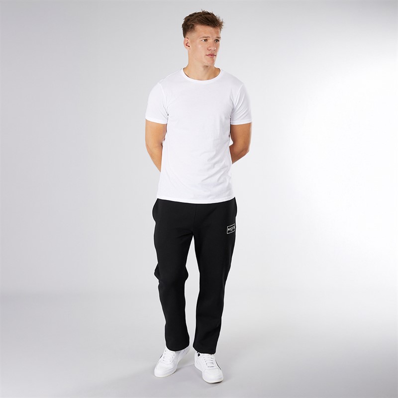 NICCE Mens Wide Leg Open Hem Joggers Black