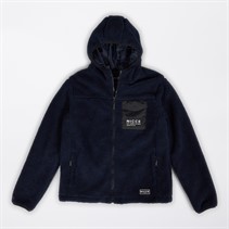 NICCE Mens Yappa Zip Through Hooded Borg Fleece Deep Navy
