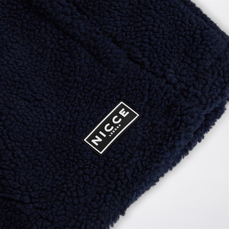 NICCE Mens Yappa Zip Through Hooded Borg Fleece Deep Navy