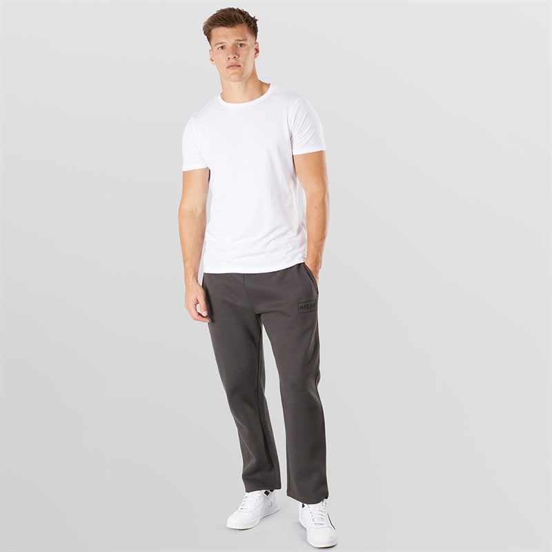 NICCE Mens Wide Leg Open Hem Joggers Coal