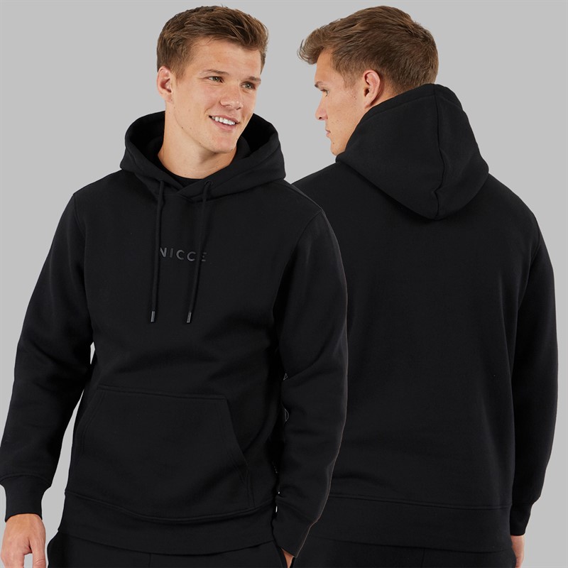 NICCE Mens Dinall Three Pack Hoodie T-Shirt And Joggers Set Black