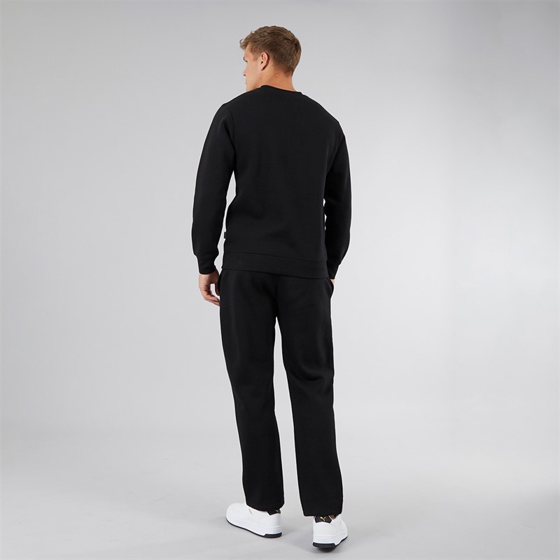 NICCE Mens Hemmi Crew Sweatshirt And Open Hem Joggers Tracksuit Black