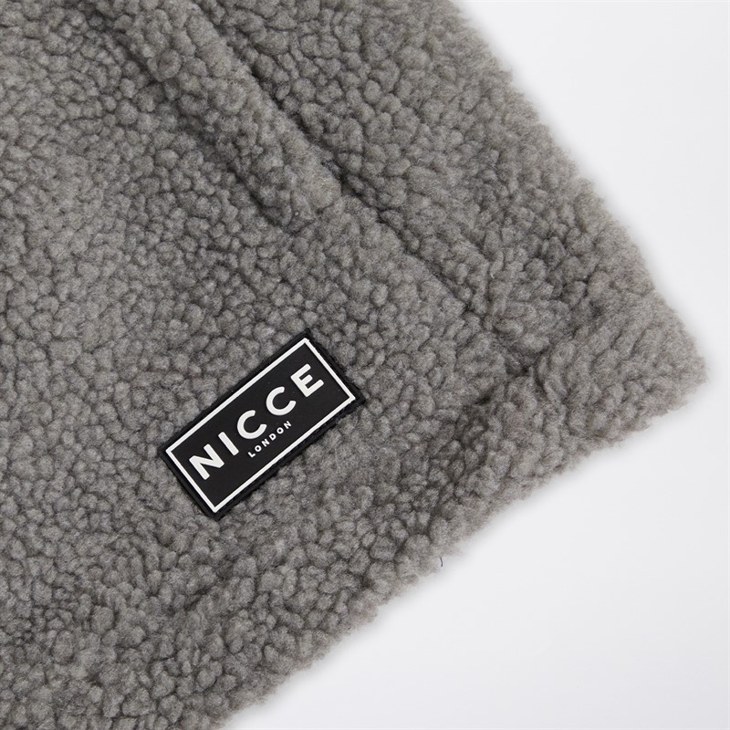 NICCE Mens Yappa Zip Through Hooded Borg Fleece Circular Grey