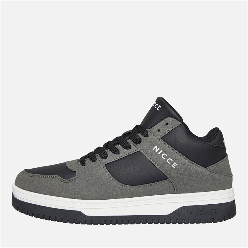 NICCE Mens Rustan Hi Top Trainers Black/Coal