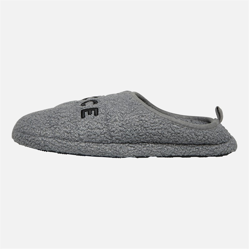 NICCE Mens Kensin Borg Mule Slippers Grey