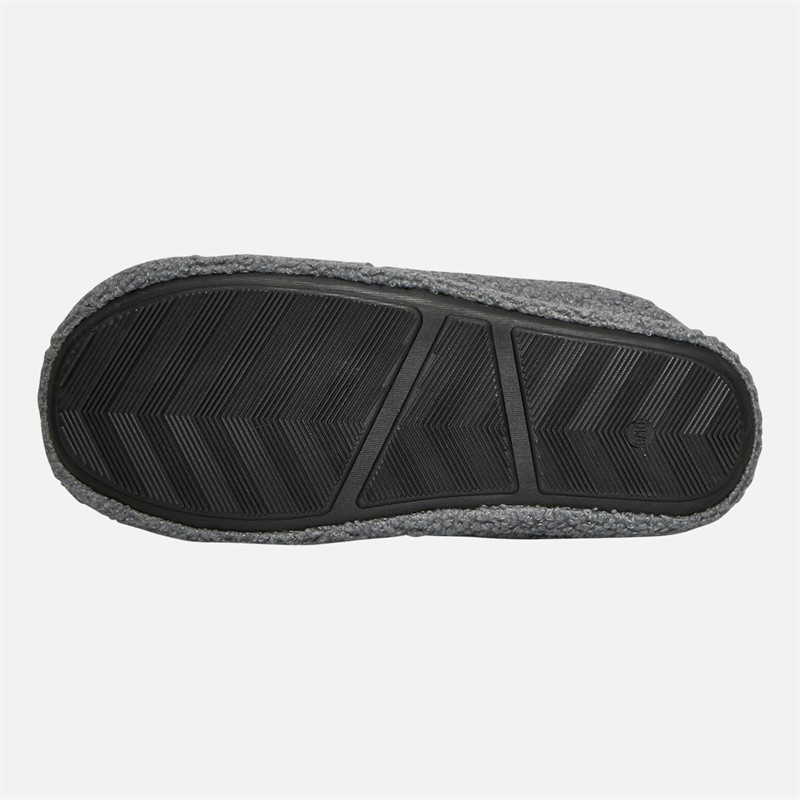 NICCE Mens Kensin Borg Mule Slippers Grey