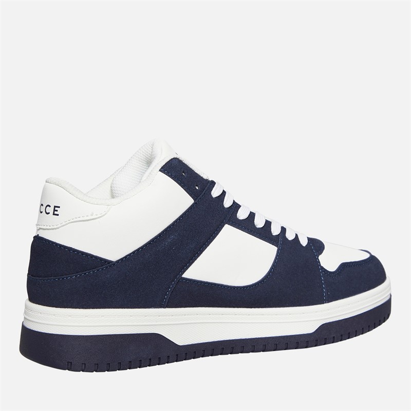 NICCE Mens Rustan Hi Top Trainers White/Navy
