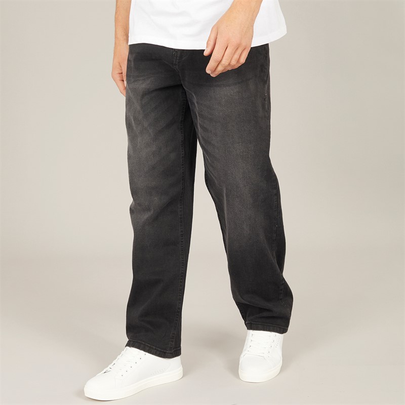 NICCE Mens Kefal Straight Fit Jeans Washed Black - Size 34/32