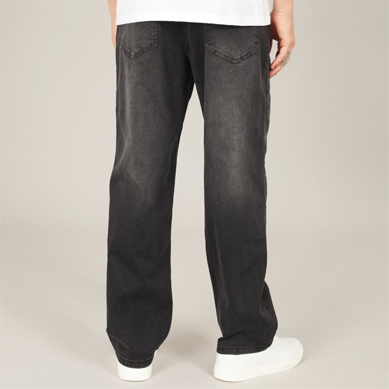 NICCE Mens Kefal Straight Fit Jeans Washed Black