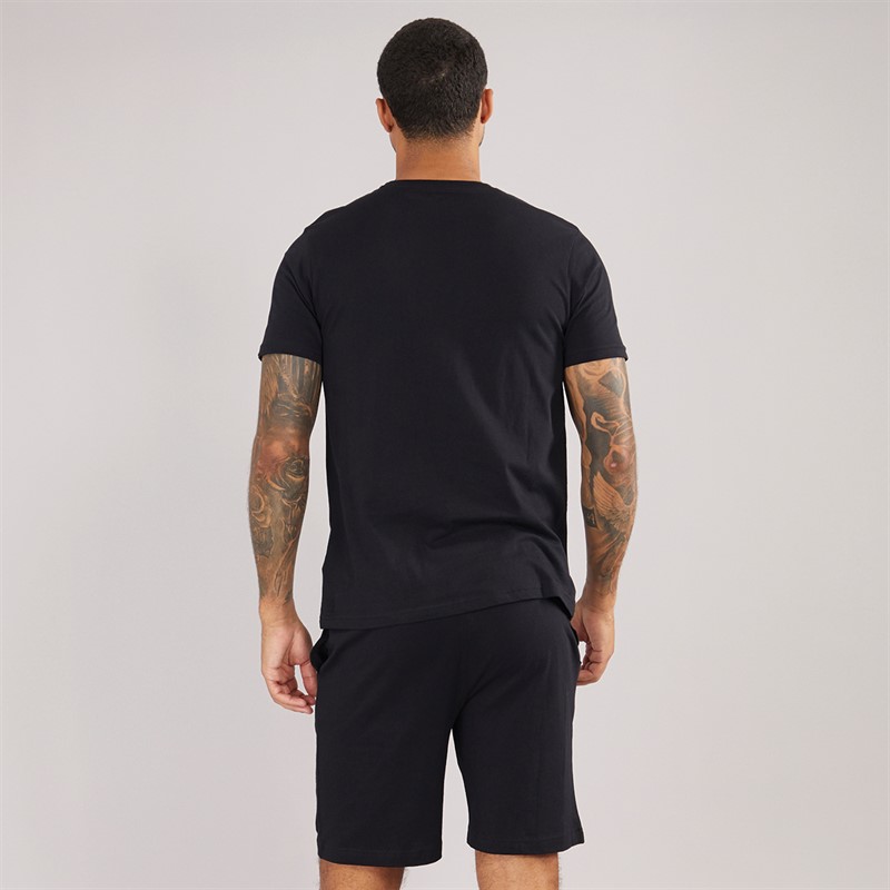 NICCE Mens Rowan T-Shirt And Shorts Lounge Set Black