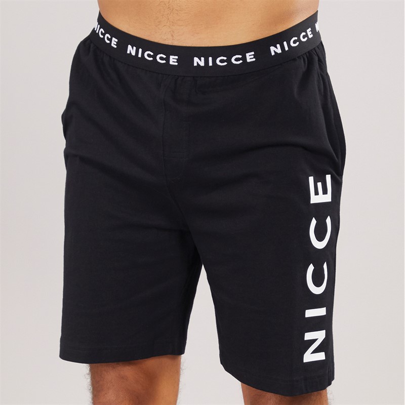 NICCE Mens Rowan T-Shirt And Shorts Lounge Set Black