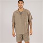 NICCE Mens Brail Shirt And Shorts AOP Co-Ord Khaki