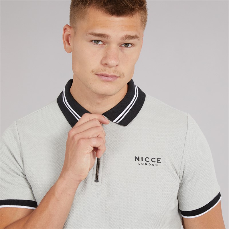 NICCE Mens Shoran Polo Shirt Chalk Grey