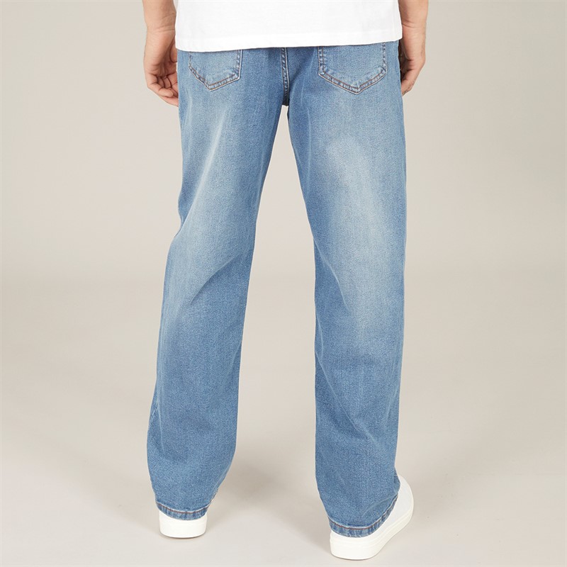 NICCE Mens Kefal Straight Fit Jeans Mid Blue Wash