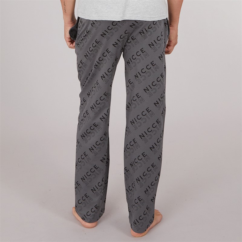 NICCE Mens Dutton AOP Lounge Pants Coal AOP