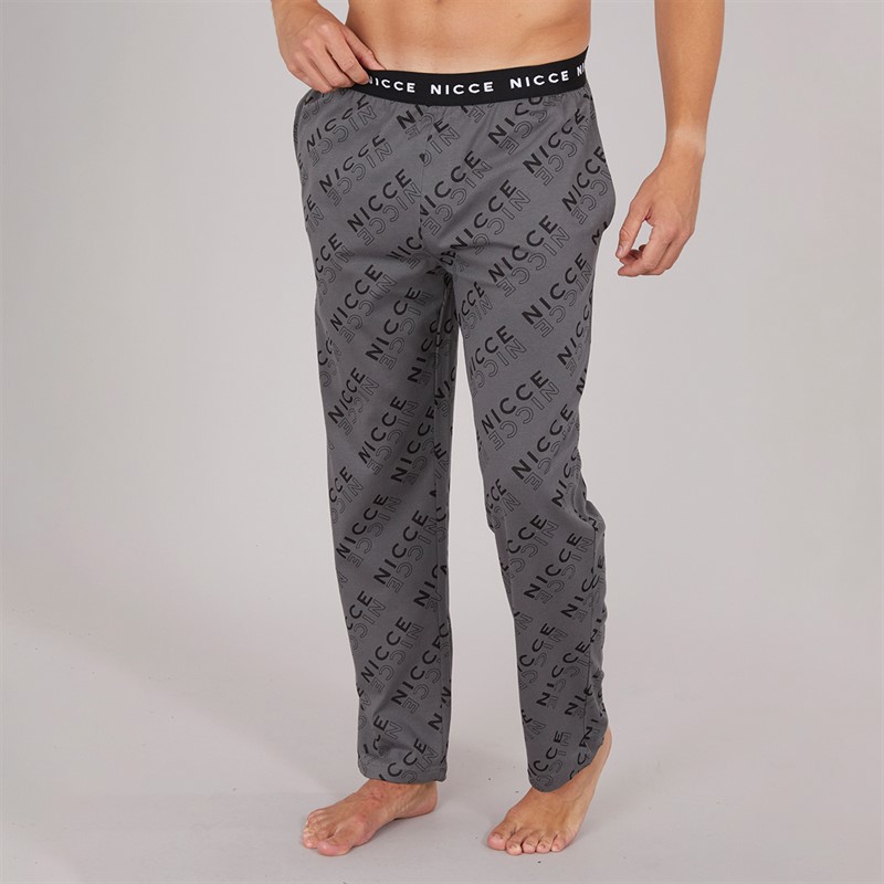 NICCE Mens Dutton AOP Lounge Pants Coal AOP