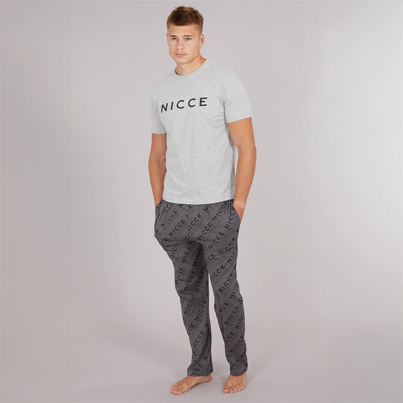 NICCE Mens Dutton AOP Lounge Pants Coal AOP